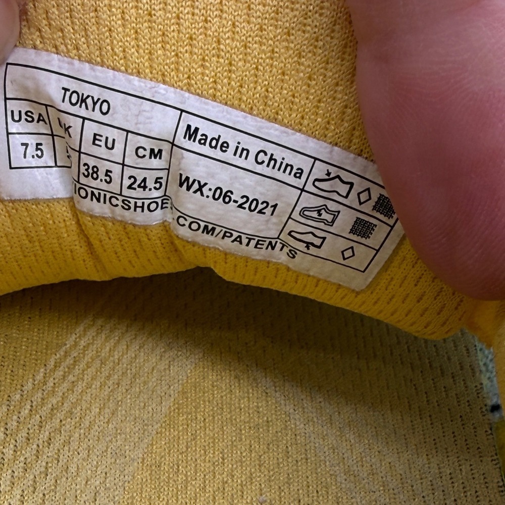 Vionic Tokyo Sneakers Women 7.5 Grey Yellow Mesh Walking Athletic Shoes - Picture 8 of 9